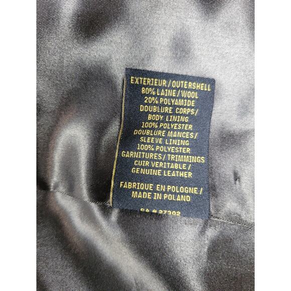 Mackage Asymmetrical Long Trench Coat Wool Coat P/S Chocolate Brown Leather - Picture 4 of 16